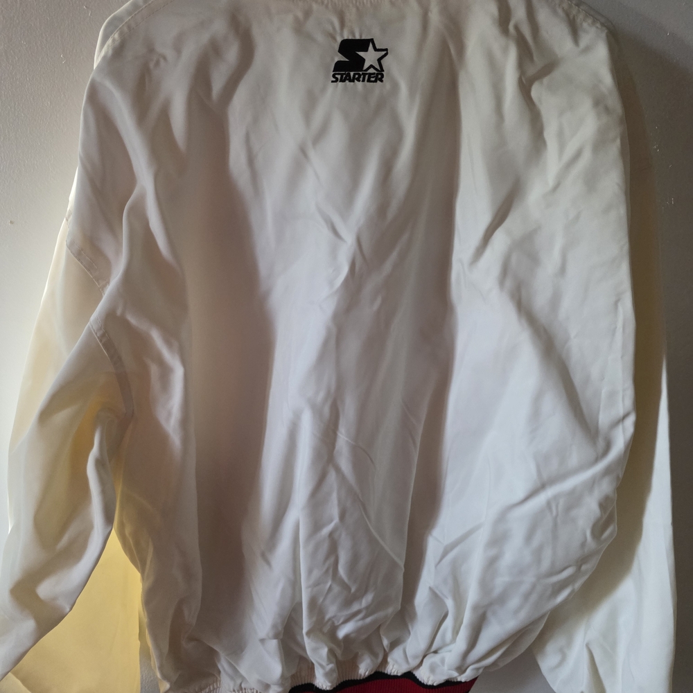Vintage Chicago Bulls Starter Pullover Jacket – Jordan Era Size M 1990s - Picture 2 of 9